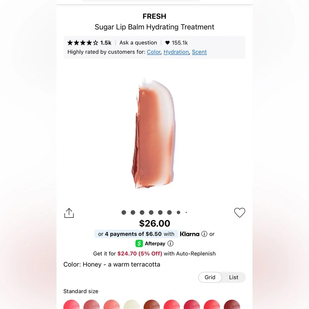 Fresh Sugar Lip Treatment in Shade Honey